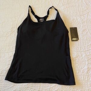RB3 Black Sports Tank Top With Bra